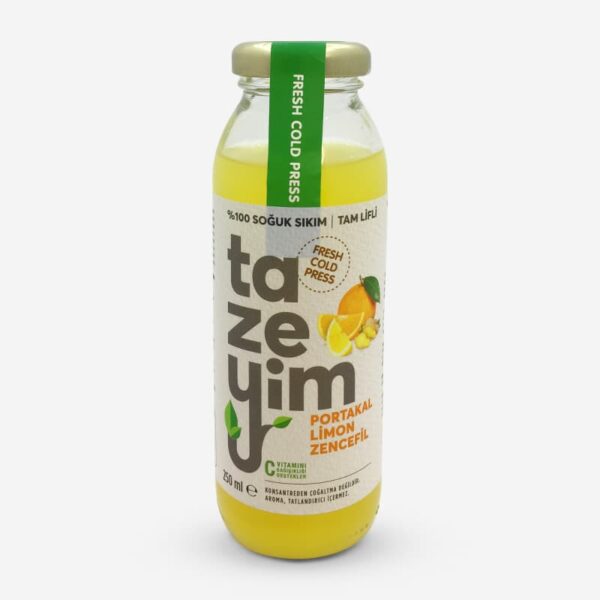 Tazeyim Portakal-Limon-Zencefil Meyve Suyu 250 ml Tazeyim Portakal-Limon-Zencefil Meyve Suyu 250 ml