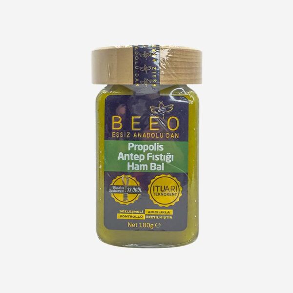 Beeo Propolis Antep Fıstığı Ham Bal 180 g Beeo Propolis Antep Fıstığı Ham Bal 180 g